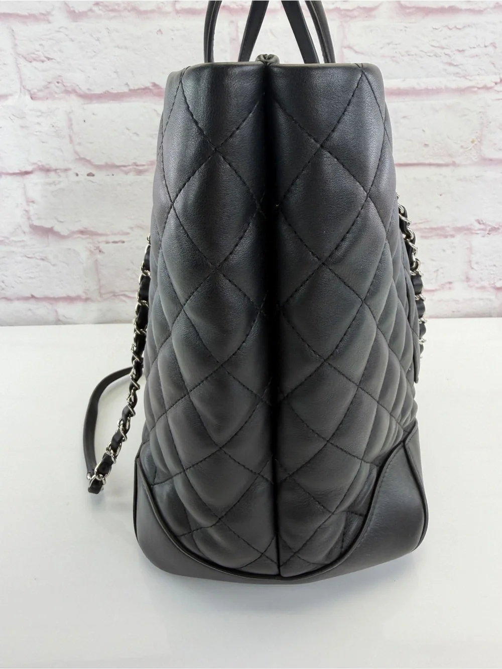 Chanel Calfskin Quilted Large Easy Shopping Tote Black